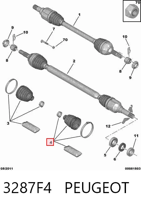 Fuelle, semieje delantero interior para Renault Clio IV (BH)