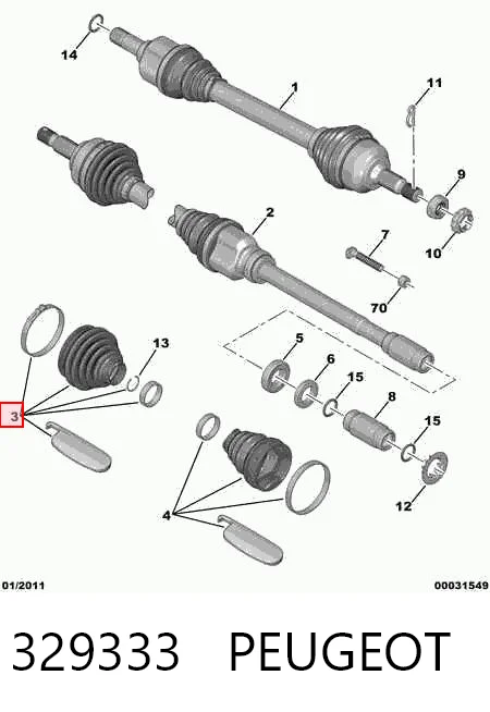 Fuelle semieje delantero exterior Expert  furgoneta (2007-2016) original desde 15,76 €