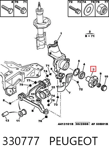 Buje de rueda delantero para Peugeot Boxer 244, Z