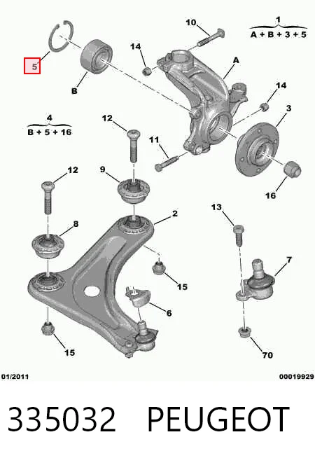 Rodamiento de rueda delantero Citroen Saxo  (S0, S1)