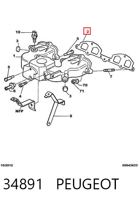 Comprar Junta de colector de admisión Peugeot 205 I 741A, C