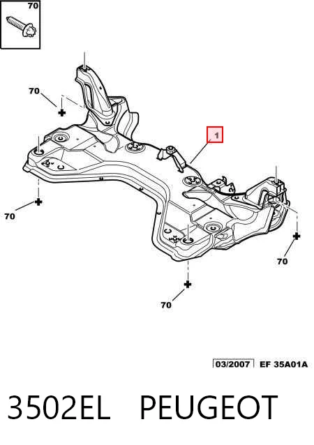 Subchasis delantero para Peugeot 307 SW 3H