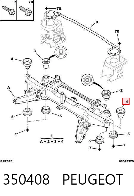 350408 Peugeot/Citroen Silentblock del puente trasero