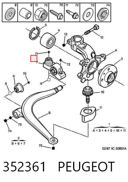 Silentblock suspension 406  familiar (1996-2004) original desde 16,15 €