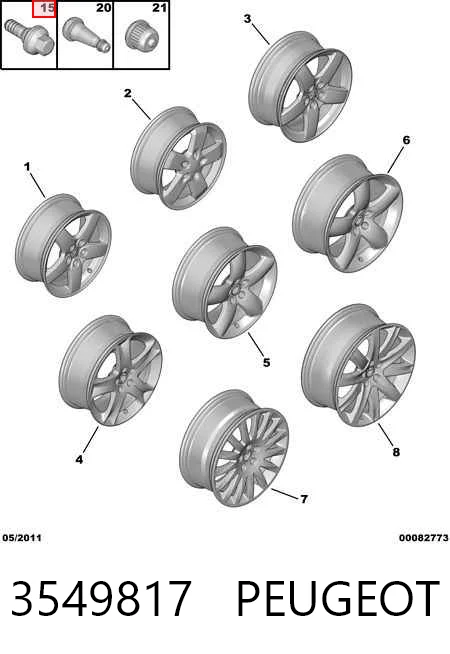 Tornillos para ruedas Citroen Berlingo plataforma a bordo (B9) (2008 - 2026) precio, desde 4,82 EUR