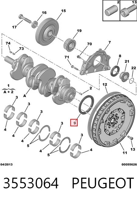 Retén de cigüeñal para Peugeot 406 8B