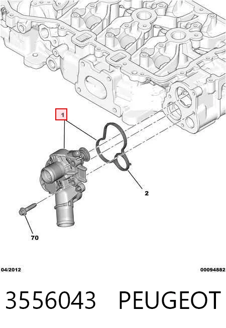 Caja termostato para Citroen C3 II (2R, 2C)