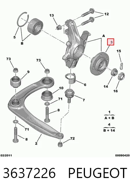Comprar Cubo de rueda delantero Citroen C-Elysee   a bajo precio