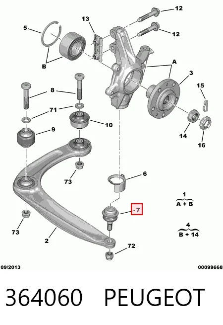 364060 Peugeot/Citroen Rótula inferior de suspensión
