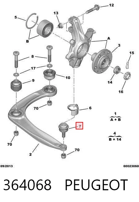 364068 Peugeot/Citroen Rótula inferior de suspensión