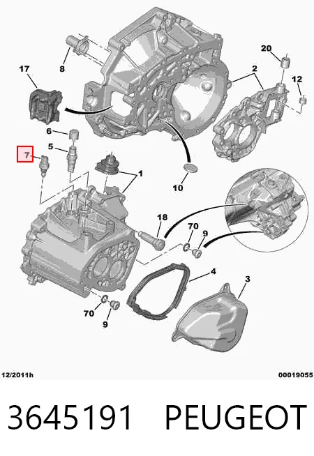 Sensor de marcha atrás para Citroen C4  (UD)