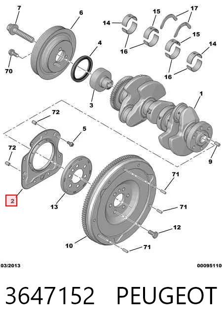 Anillo retén cigüeñal para Citroen C4 Cactus 