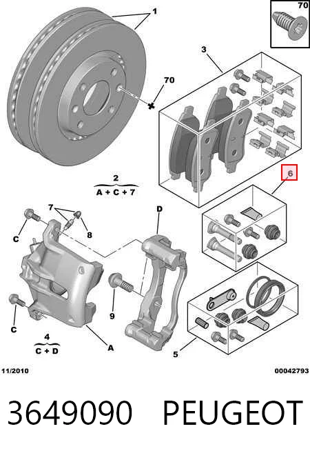 Precio del repuesto Kit de reparación de frenos Nemo furgoneta