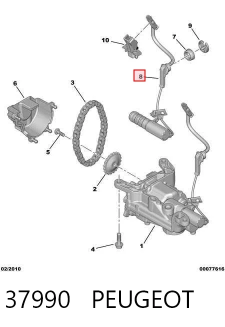 37990 Peugeot/Citroen Válvula reguladora de presión de aceite