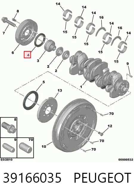  Retén de cigüeñal frontal BMW 1 