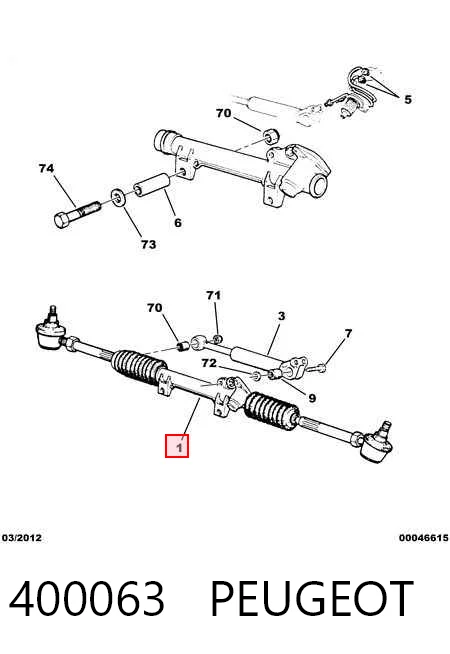 Cremallera caja de direccion para Citroen C15  VD