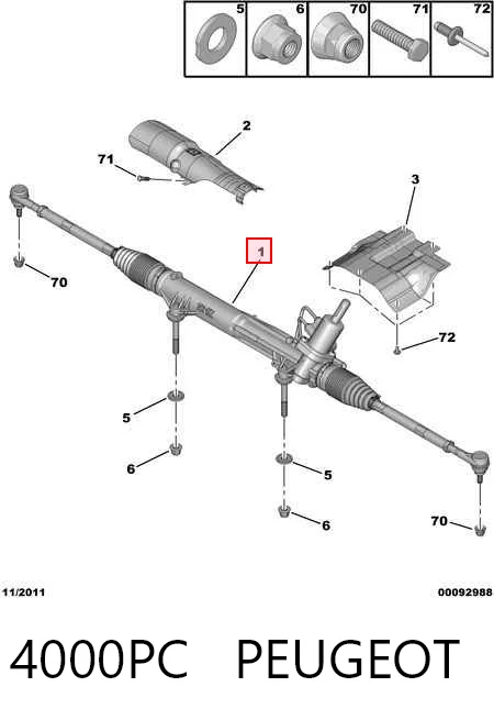  Cremallera de dirección Peugeot 607 