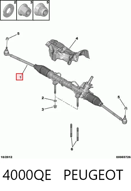 Caja de dirección para Peugeot 307  (3H)