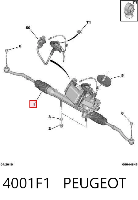Caja de dirección para Peugeot 207  (WA, WC)