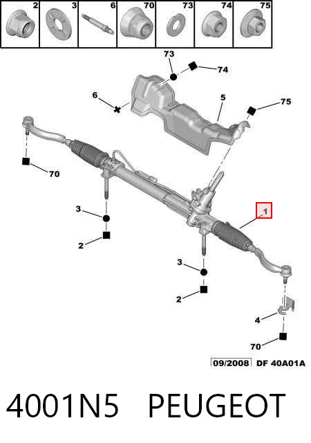 Caja de dirección Peugeot 407  (6D)