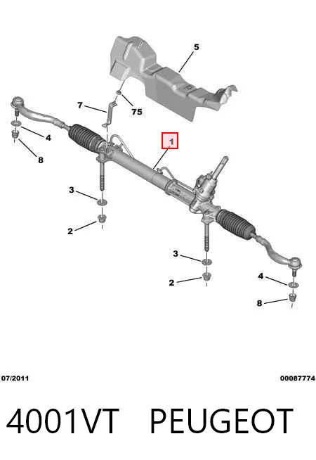 Cremallera de dirección para Citroen C5 RW