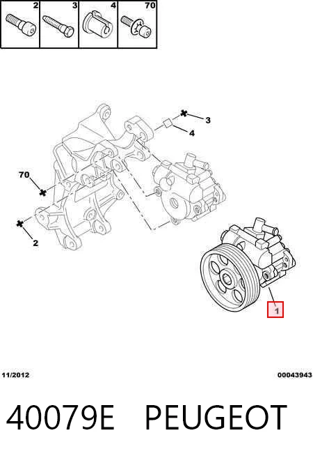 40079E Peugeot/Citroen Bomba hidráulica de dirección