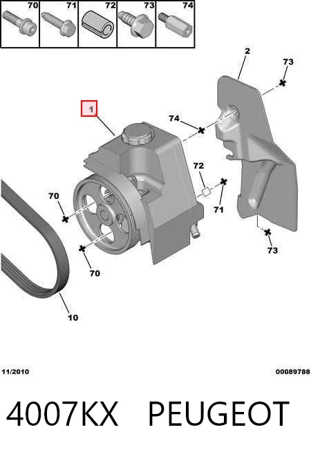 4007KX Peugeot/Citroen Bomba hidráulica de dirección