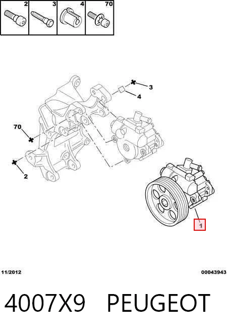 4007X9 Peugeot/Citroen Bomba hidráulica de dirección