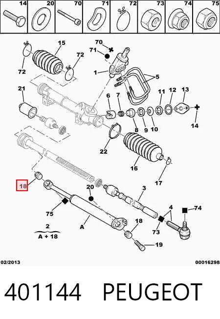 401144 Peugeot/Citroen Cilindro hidráulico de dirección