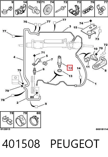 401508 Peugeot/Citroen Sensor de la bomba de dirección asistida