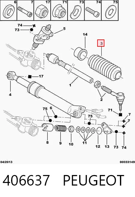 Comprar Fuelle de la cremallera de dirección Peugeot 405 I 15B a bajo precio
