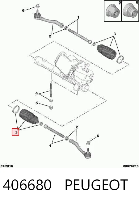 406680 Peugeot/Citroen Guardapolvo dirección