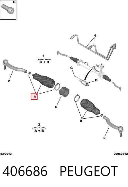 406686 Peugeot/Citroen Guardapolvo dirección