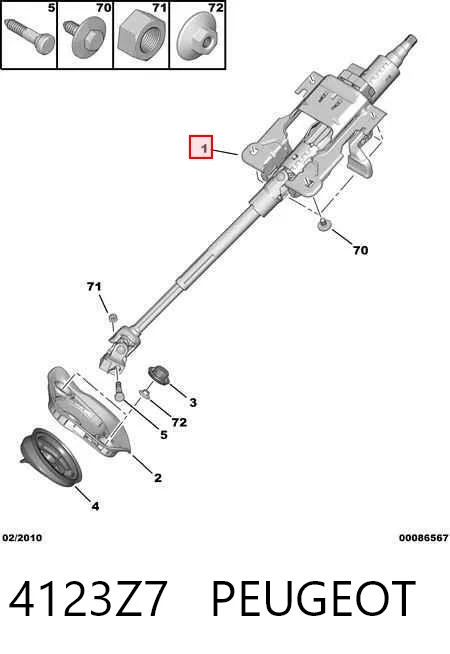 Columna de volante para Peugeot 308 SW I 4E, 4H