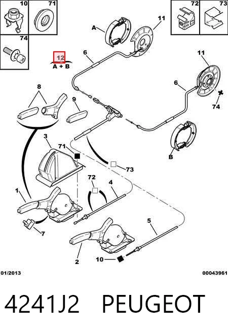 Pastillas de freno de mano para Peugeot 607  (9D, 9U)
