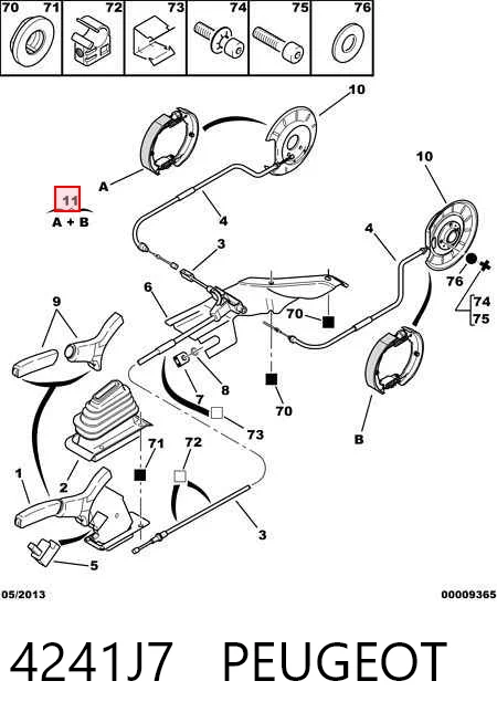Pastillas de freno de mano para Peugeot 607  (9D, 9U)
