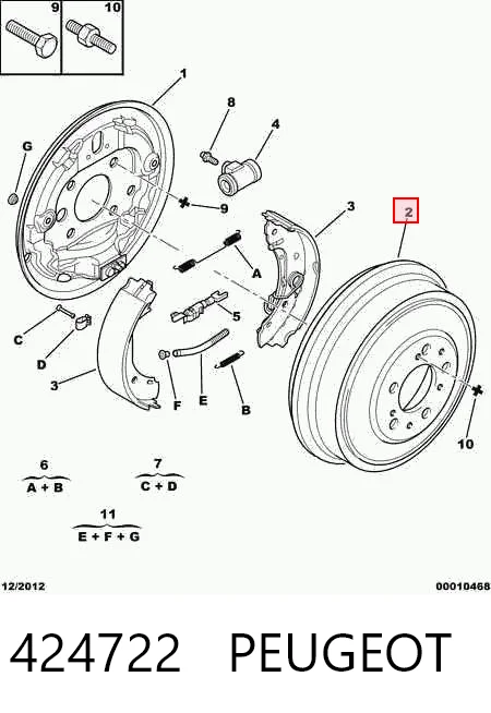 Tambor de freno trasero para Citroen Jumper 244