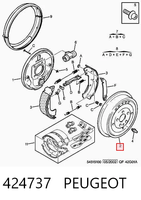 Tambor de freno trasero para Peugeot Expert 224