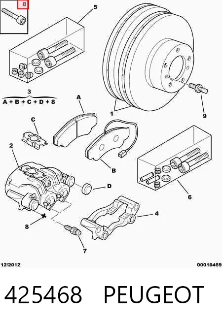 Pastillas de freno traseras de disco PEUGEOT 425468
