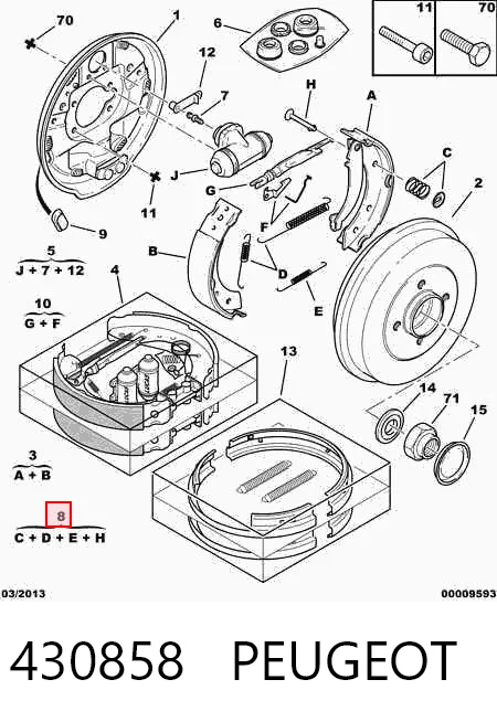 Comprar Kit de montaje de zapatas de freno traseras Citroen ZX  N2 a bajo precio