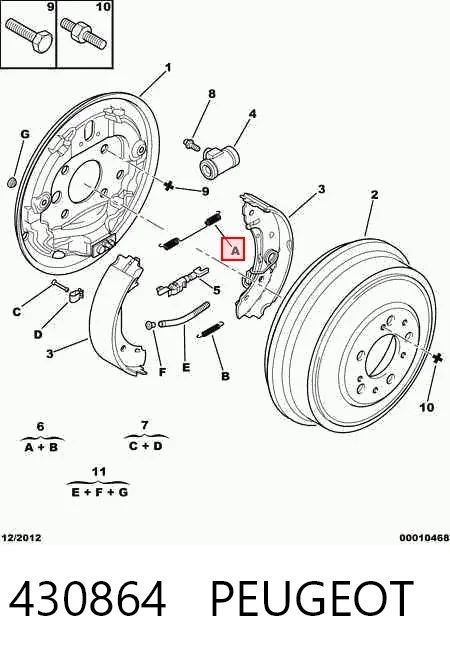 Kit de montaje de zapatas de freno traseras para Fiat Ducato 244
