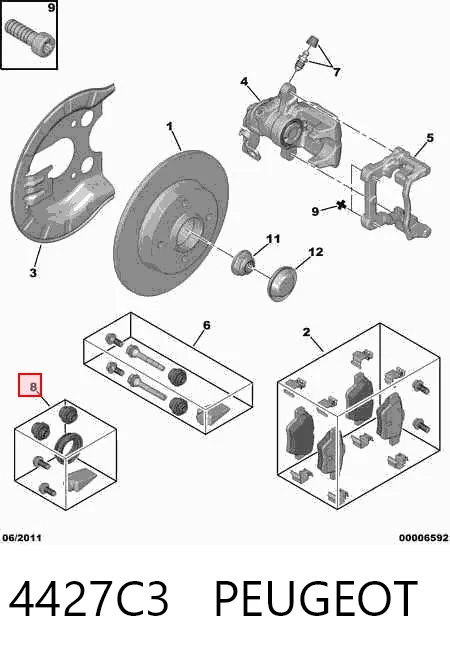 Kit de reparación de pinzas trasero para Jaguar X-type  (CF1)