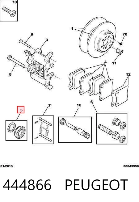 Kit de reparación de pinzas de freno trasero Mercedes V  (638)