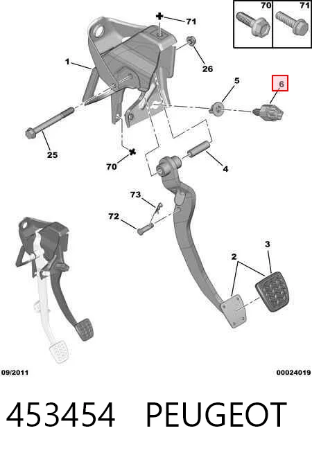 453454 Peugeot/Citroen Interruptor luces de freno
