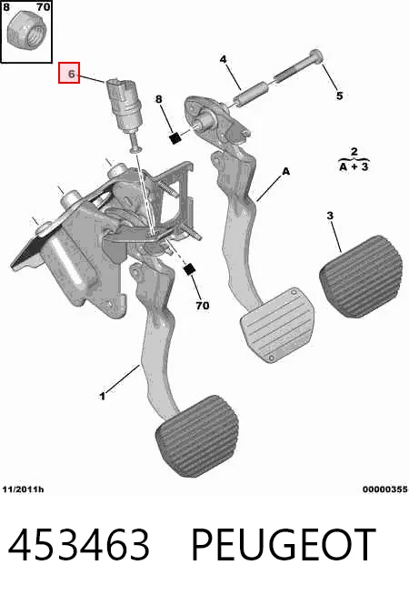 453463 Peugeot/Citroen Interruptor luces de freno