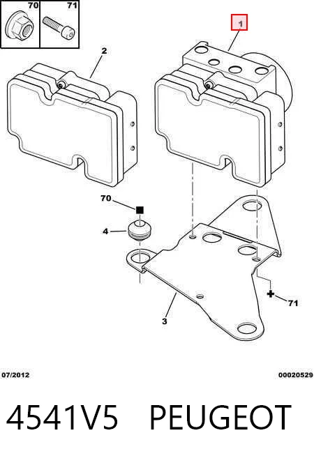 Unidad de control ABS hidráulico Peugeot 206 (2007-2009)