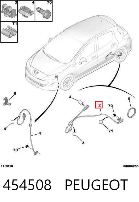 454508 Peugeot/Citroen Sensor de freno, trasero