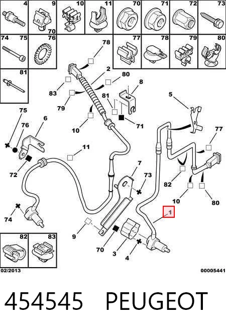 454545 Peugeot/Citroen Sensor de rueda abs
