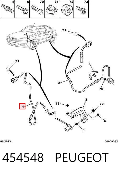 454548 Peugeot/Citroen Sensor de rueda abs