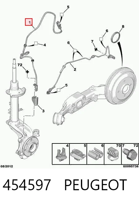454597 Peugeot/Citroen Sensor de rueda abs